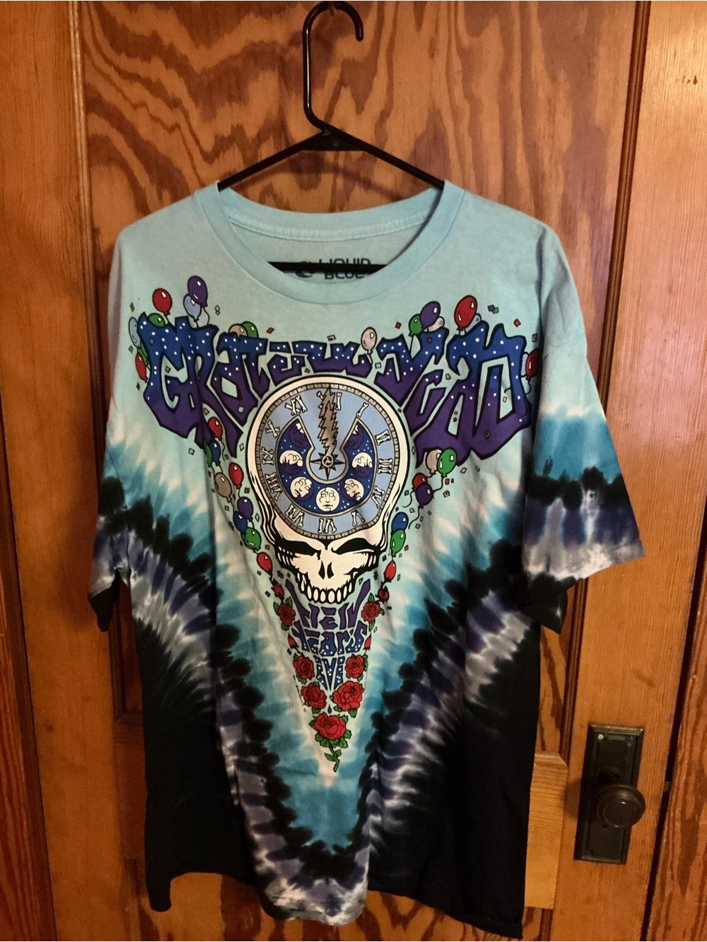 Grateful Dead Midnight Hour Tie Dye Tee XL Liquid Blue New Graphic Shirt - Picture 3 of 8